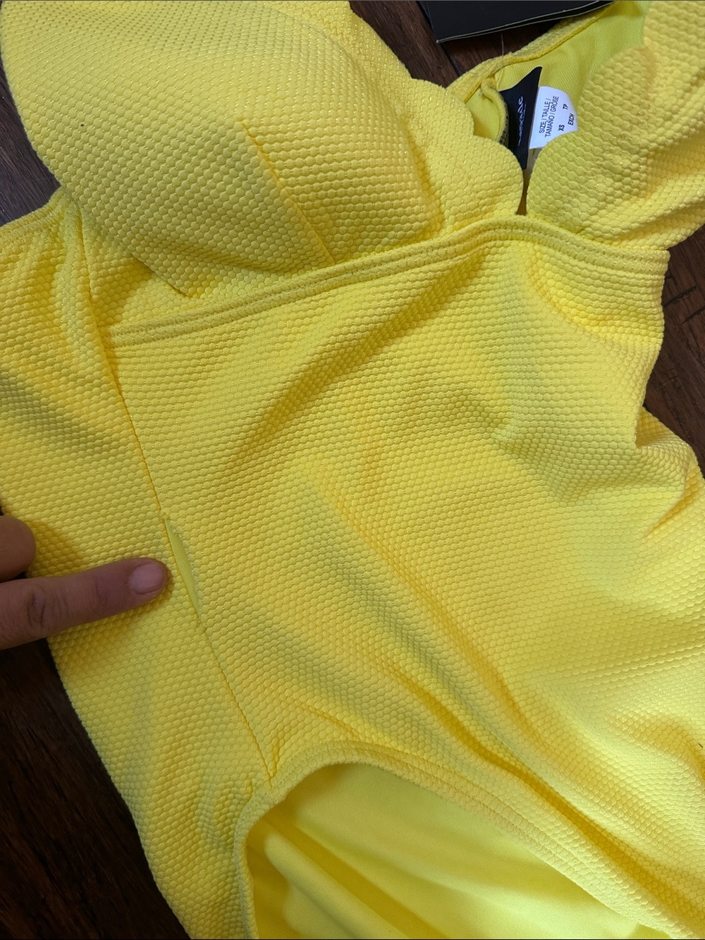 kate spade Bright Yellow Scallop-Edge One-Piece Bodysuit - Picture 3 of 4